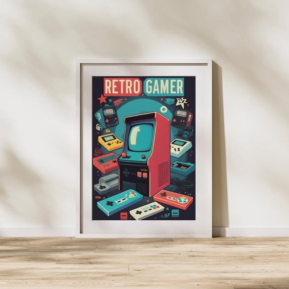 Retro Arcade Poster: 80s-90s Gamer Room DecorOr Physical Print Available, Poster Only