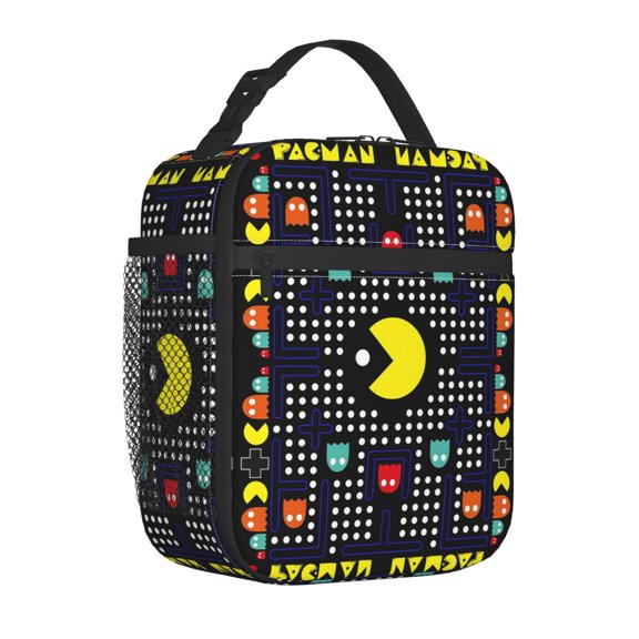 Retro Arcade Style Insulated Lunch Bag, Reusable Thermal Tote for Work Office Travel Picnic