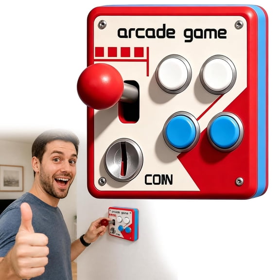 Retro Arcade Switch Panel With Classic Joystick Button Wall Plate, Nostalgic Gaming Decor For Game Room Office (1PCS)