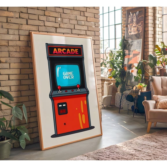 Retro Arcade Vintage Gamer, Unframed Paper Print Size 16x24