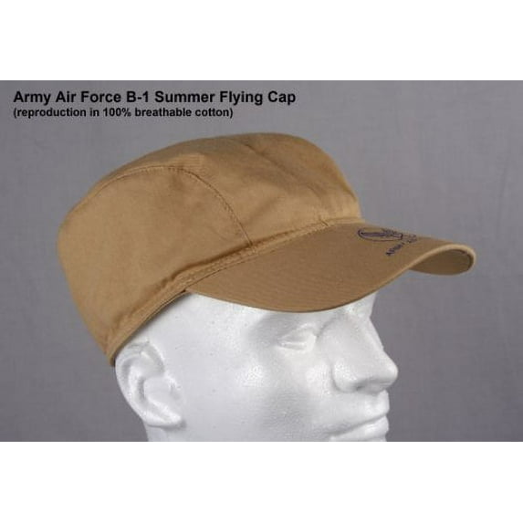 Retro Army Air Corp B-1 Cap, Summer Flying Cap, 100% Cotton, B-1 WW2 Reproduction Cap for Pilot's, Crew and Aviation Fans (7 5/8 (60-61mm) (XL))