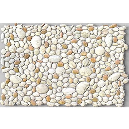 Concord Wallcoverings™ 3D Wall Panels - Pack of 6 | Natural Pebble Beige Sand, Grey White, PVC | Each 38.6" x 25.2" | 242PP