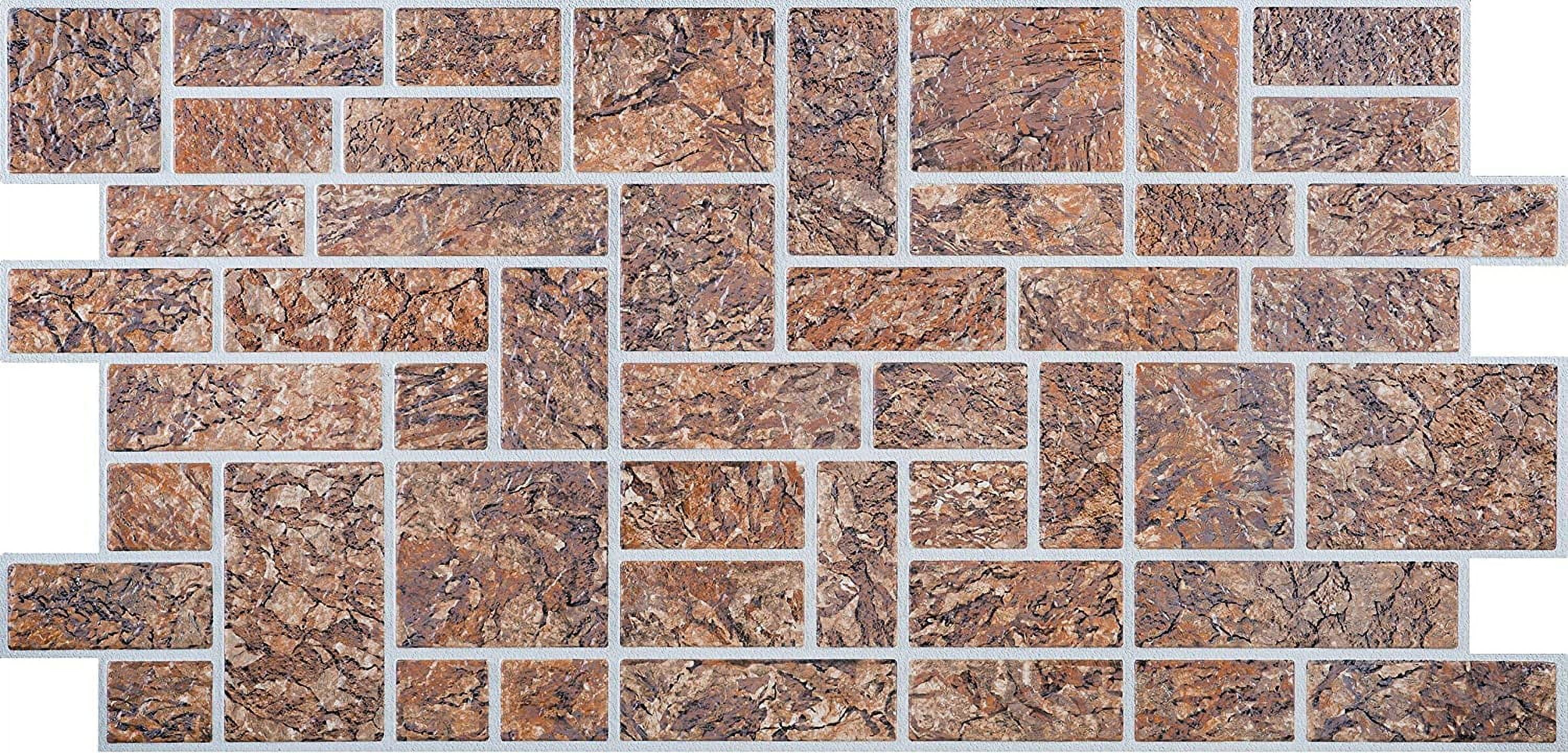 Concord Wallcoverings™ 3D Wall Panels - Pack of 6 | Stone Cut Brown  Ornamental, PVC | Each 38.8\, image size:3000x1440
