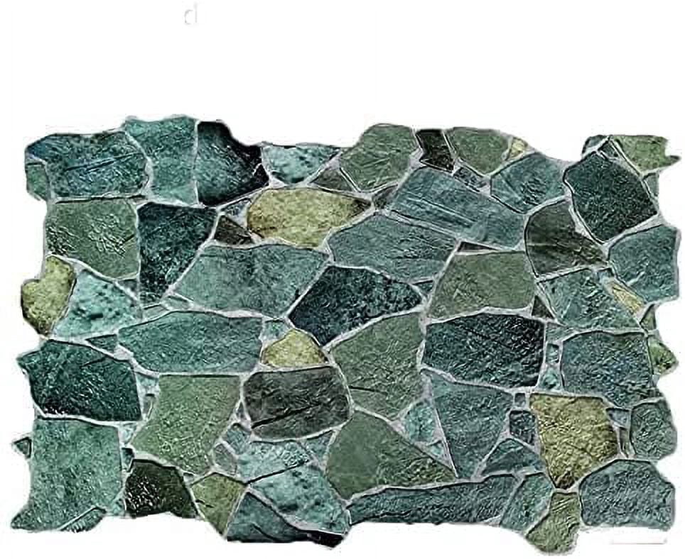 Retro-Art 3D Wall Panels, Wild Stone in Green Turquoise, PVC, 38.7