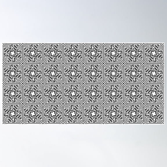 Retro Art Deco Geometric Pattern 24.085.1 Poster Wall Art, Modern Wall Decor For Living Room Bedroom, 12x18 UNFRAMED