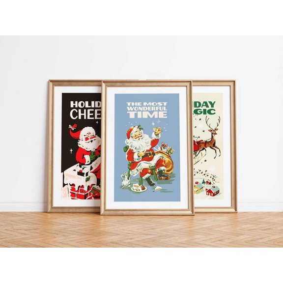Retro Art Noel Theme Kitchen Poster Fun Party Home Decor Office Wall Art Home Decor Office Wall Art Set 3