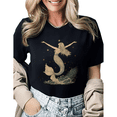 thumbnail image 1 of Retro Art Nouveau Mermaid Star Graphic Tees Womans Tshirt Shirts Black White S-5XL Tops, 1 of 4