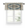 thumbnail image 1 of Retro Art Valances for Windows Brown Blue National Art Bohemia Style Abstract Valance Rod Pocket Short Window Treatments Curtains for Kitchen Bathroom Living Room Bedroom, 42 x 12 Inch, 1 of 7