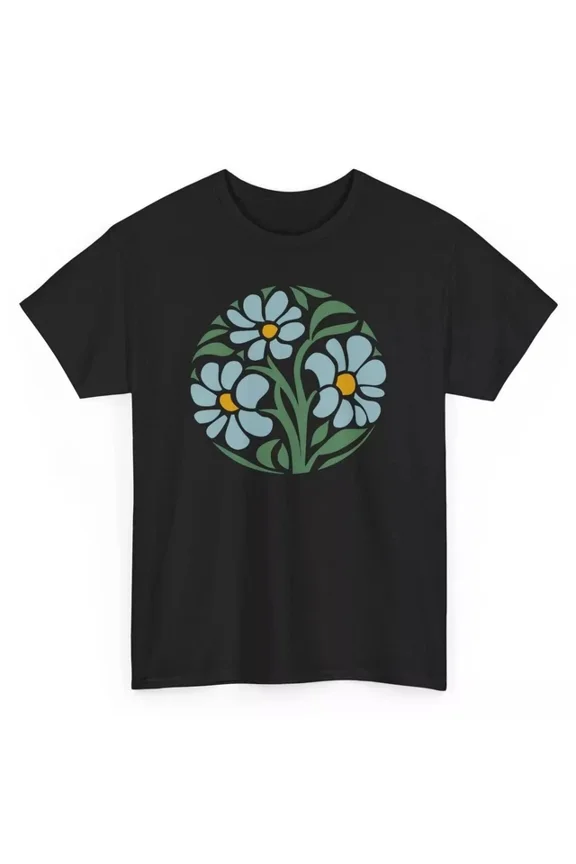 Retro Artistic Flowers T-Shirt - Flowers Lover 70S Graphic Tee Birthday Gifts; For Men & Women