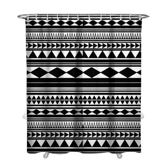 Retro Artistic Shower Curtain 72x84 Inches Boho Style Polyester Bathroom Curtain Quick-Dry with Plastic Hooks Tribal