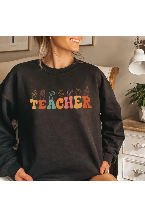 Retro Asl Teacher Shirt, Sign Language Shirt, Teacher Shirt, Teacher'S Appreciation Gift, Asl Teacher, Back To School Tees TSHIRT All Size S-5XL