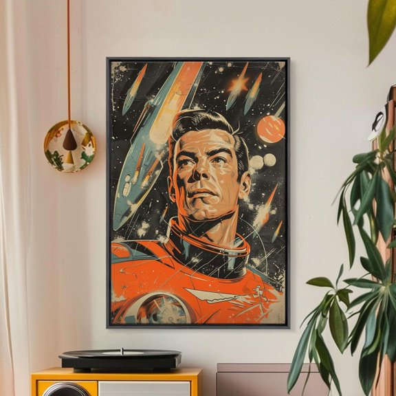 Retro Astronaut 1960S Comic Pop Art Wall Poster, Unframed Size 8x12