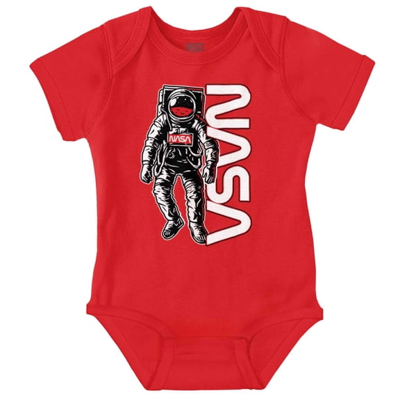 Retro Astronaut NASA Worm Logo Romper Boys or Girls Infant Baby Brisco Brands NB