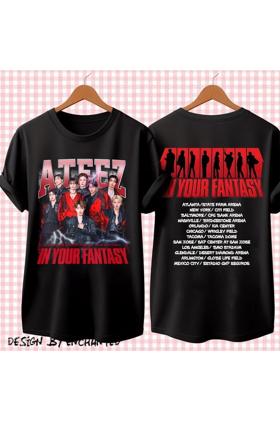 Retro Ateez 2025 World Tour in Your Fantasy Shirt, Ateez World Tour 2025 in North America Bootleg Graphic Tee, ATEEZ Golden Hour Part 3