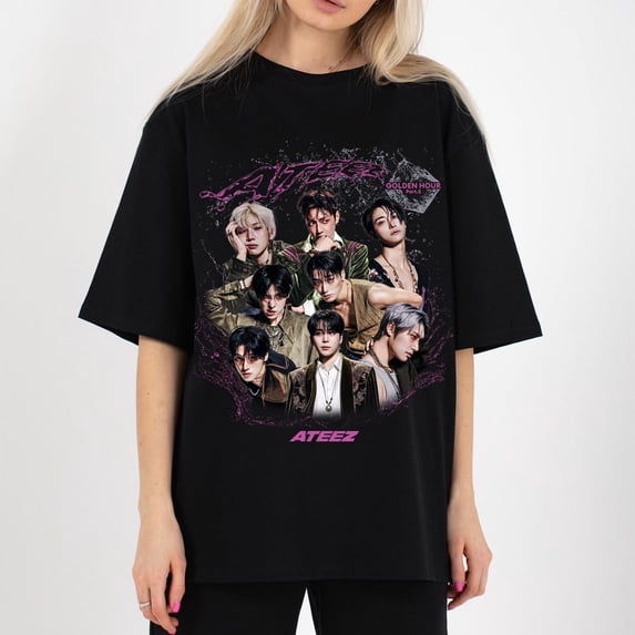 Retro Ateez Bad Graphic T-Shirt, Golden Hour Part 5 Unisex Tee, MHS01