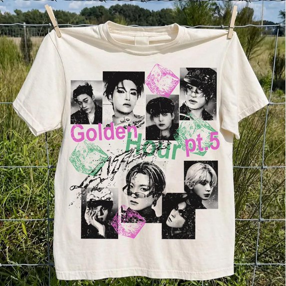 Retro Ateez Bad Graphic T-Shirt, Golden Hour Part 5 Unisex Tee, MHS03