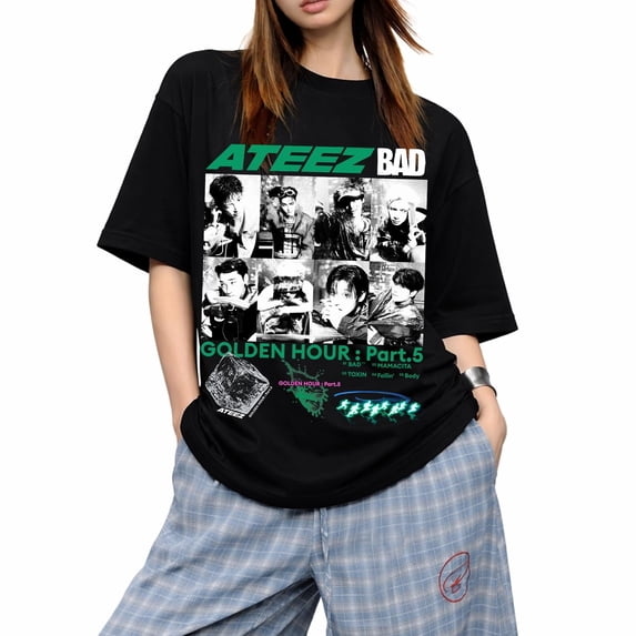 Retro Ateez Bad Graphic T-Shirt, Golden Hour Part 5 Unisex Tee