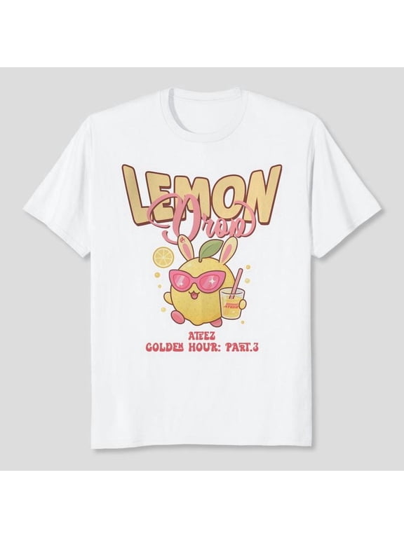 Retro Ateez Lemon Drop Shirt Men's And Women's Graphic Tee 100% Cotton by TBun, Full Sizes S-5XL