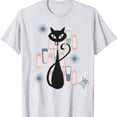 thumbnail image 1 of Retro Atomic Kitschy Cat V-Neck T-Shirt Sizes S-5XL Goldengate, 1 of 5