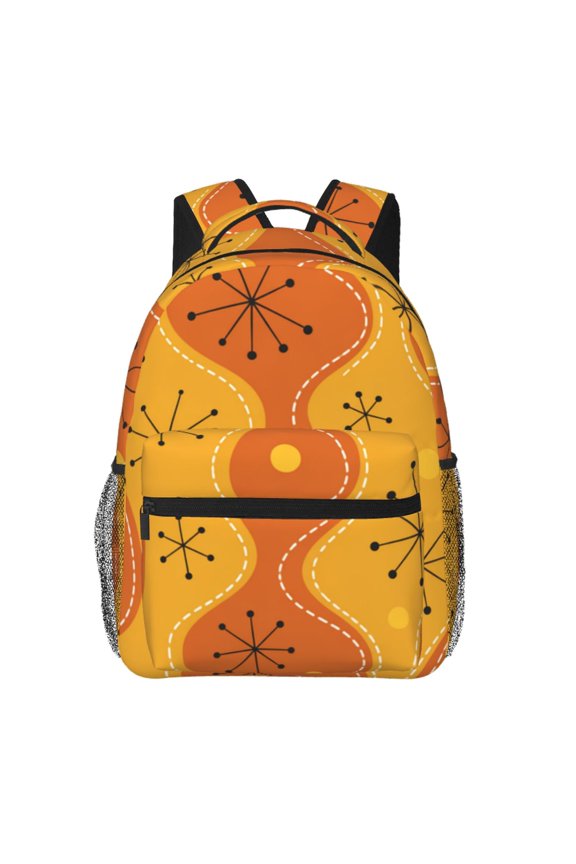 Retro Atomic Starburst Art Laptop Backpack Travel Rucksack for Teens Adults, Fits 15-inch Notebook