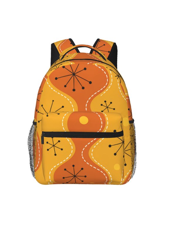 Retro Atomic Starburst Art Laptop Backpack Travel Rucksack for Teens Adults, Fits 15-inch Notebook
