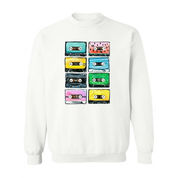 Retro Audio Cassettes Sweatshirt Women -Image by Shutterstock, Female XX-Large