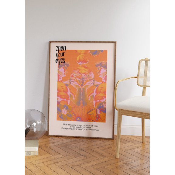 Retro Aura Gradient Inspirational Saying, Unframed Poster