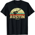 thumbnail image 1 of Retro Austin Texas Guitar Shirt Vintage Lone Star State Tee T-Shirt Black Small, 1 of 4
