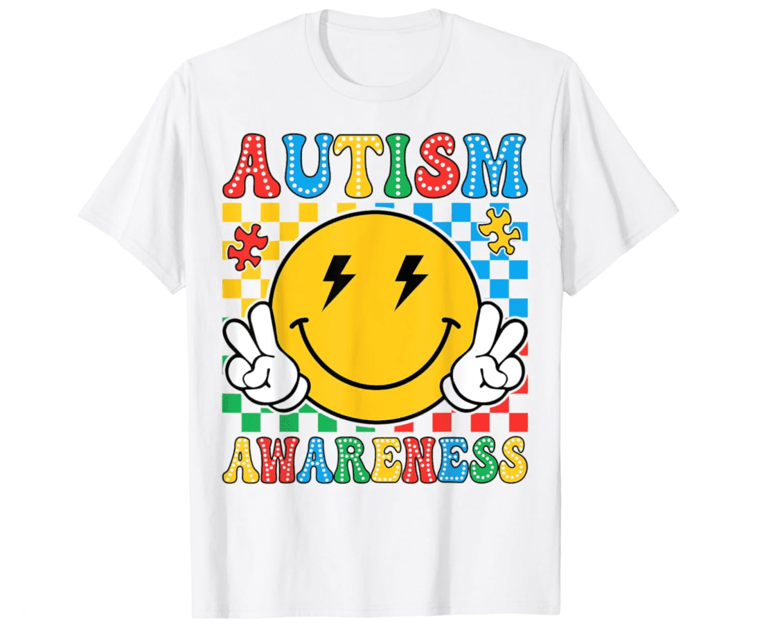 Retro Autism Awareness Smile Shirt Gift For Men Women Unisex Tee