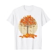 thumbnail image 1 of Retro Autumn Leaves Tree Nature Forest Thanksgiving Fall White T-Shirt, 1 of 5