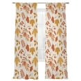 thumbnail image 1 of Retro Autumn Sheer Curtains 2 Panels Set Maple Leaf Thanksgiving Linen Background Sheer Window Curtains Light Filtering Rod Pocket Voile Drapes for Bedroom Living Room 52"X96", 1 of 8