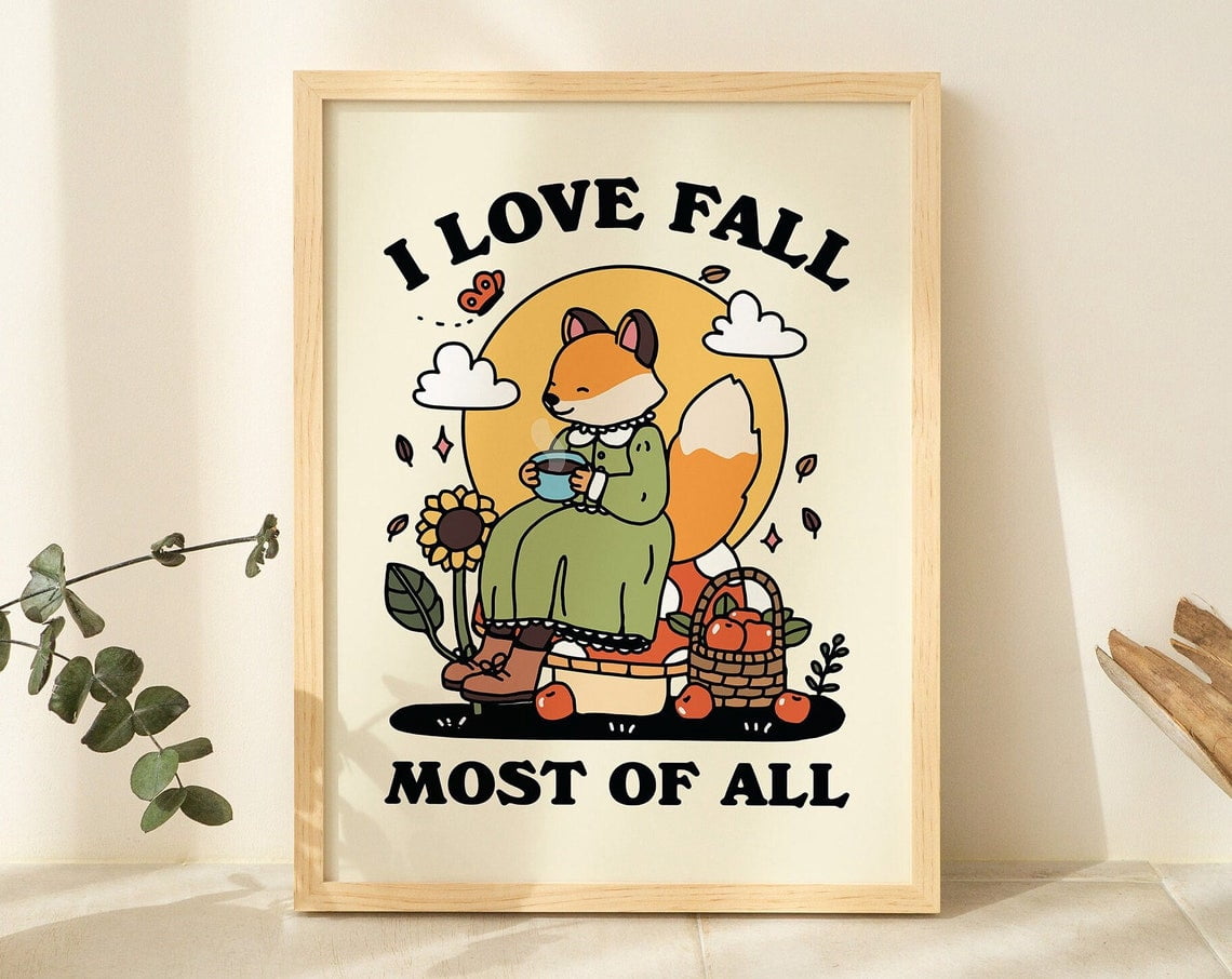 retro-autumn-wall-decor-cute-fox-cosy-print-i-love-fall-quote-prints