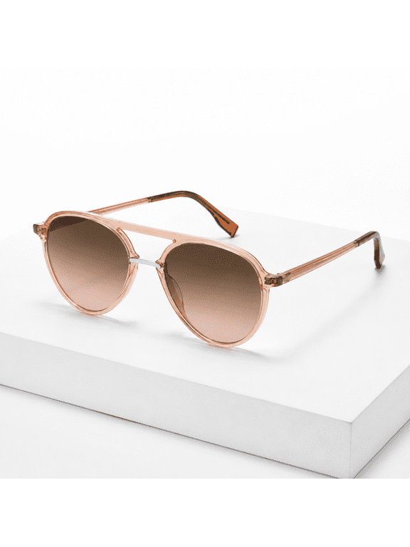 Retro Aviator Polarized Sunglasses Double Bridge Ladies Shades Sj2078