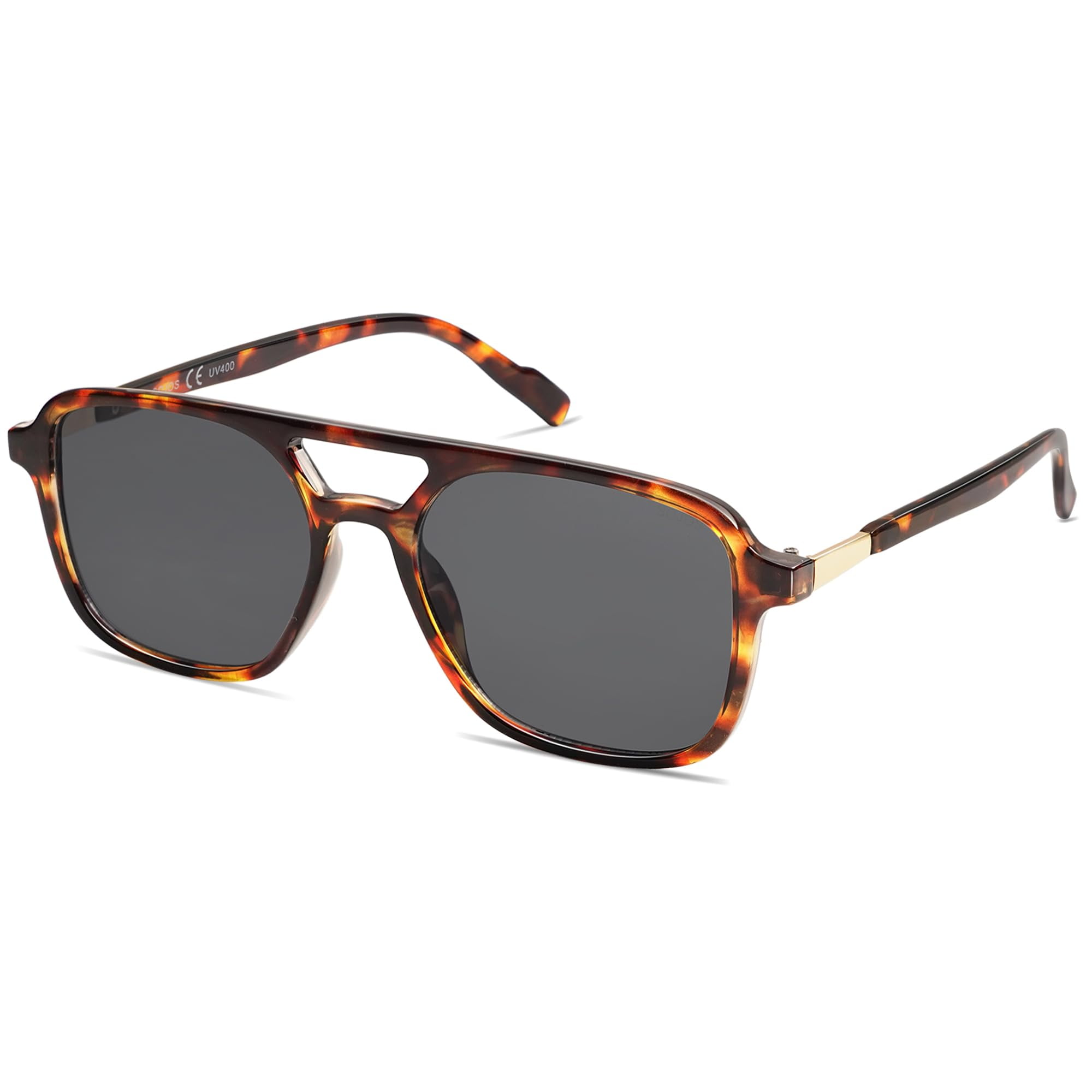 Retro Aviator Sunglasses Rectangle UV400 Unisex J+S Rua Retro Rectangle Aviator Polarized Sunglasses for Men  main image 3