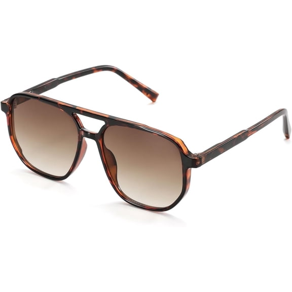 Retro Aviator Sunglasses for Women & Men Lightweight Square Shade UV400 Protection Unisex Sun Glasses Frame