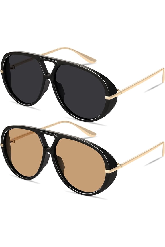 Retro Aviator Sunglasses for Women Men Metal 70s Aviators 2026 Fashion Shades for Beach UV400