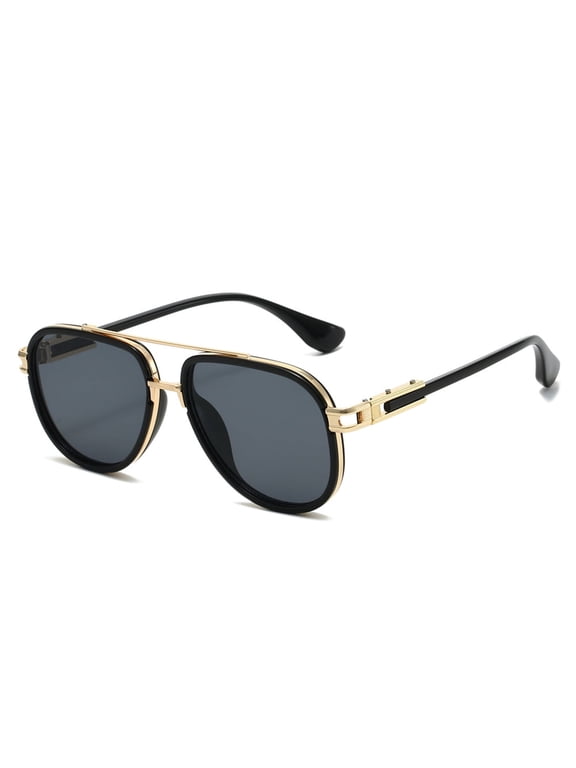 Retro Aviator Sunglasses for Women Men Metal Double Bridge Aviators Sun Glasses