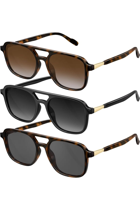 Retro Aviator Sunglasses for Women Men:Polarized Trendy Vintage 70s Rectangle Womens Shades Sun Glasses UV Protection