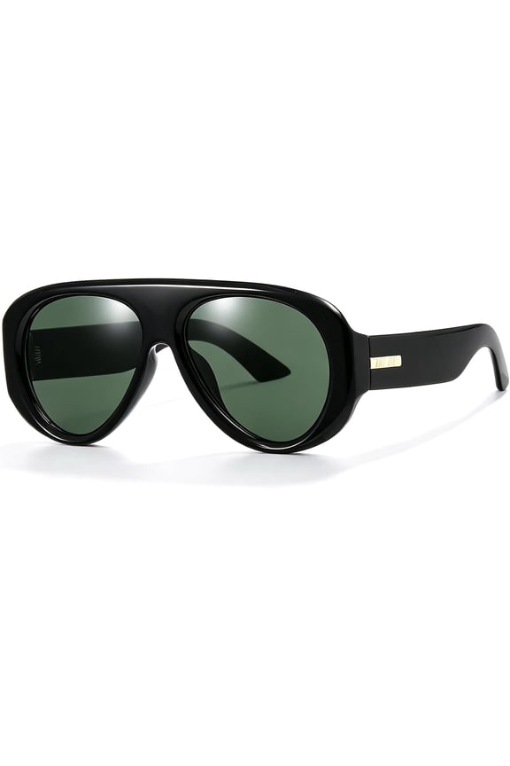 Retro Aviator Sunglasses for Women Men Trendy 70s Big Shield Sun Glasses Thick Frame Shades