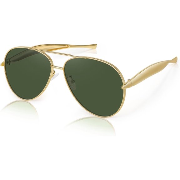 Retro  Aviator Sunglasses for Women Men,Trendy  70s Metal Large  Sun Glasses