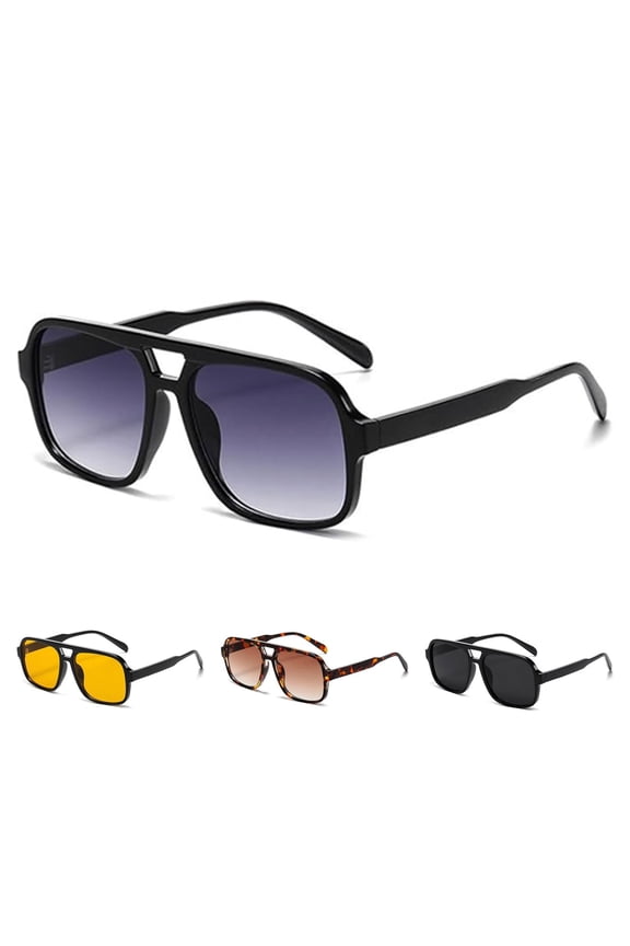 Retro Aviator Sunglasses for Women Men Trendy Classic 70s Square Green Aviator Sun Glasses Vintage Shades - Frame