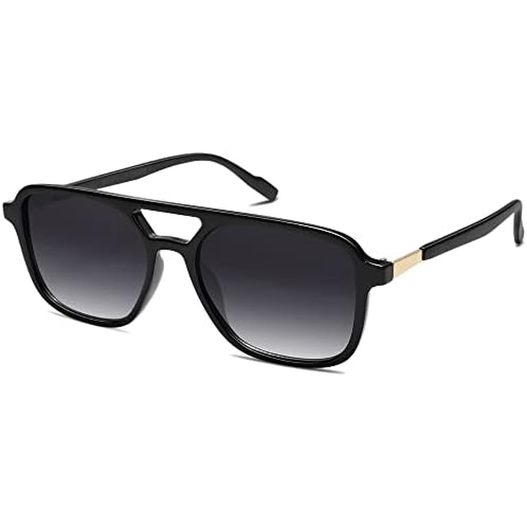 Retro Aviator Sunglasses for Women Men, Trendy Rectangle Shades SJ2202 SOJOS Retro Aviator Sunglasses for Women Men,Trendy  main image 2