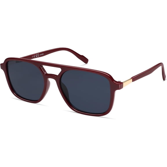 Retro Aviator Sunglasses for Women Men,Trendy Rectangle Womens Mens Shades Sun Glasses SJ2202