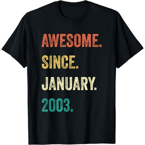 Retro Awesome Since January 2003 21th Birthday 2024 Boy Girl T-Shirt