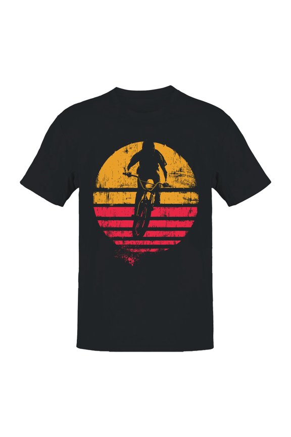 Retro BMX Sunset Silhouette Men's T-shirt