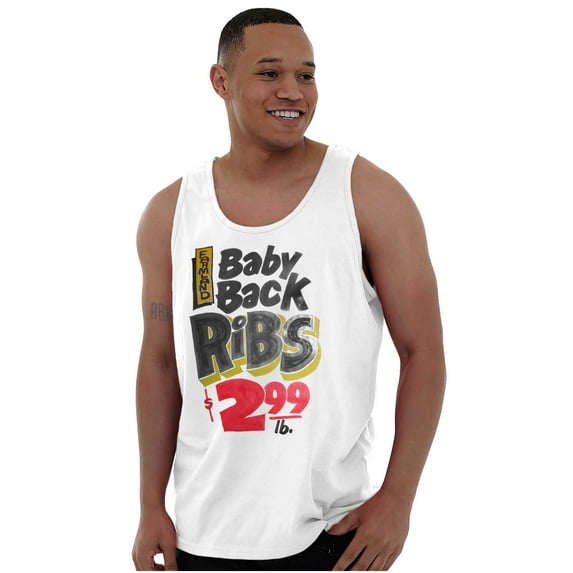 Retro Baby Back Ribs Food Poster Tank Top T Shirts Men Women Brisco Brands L