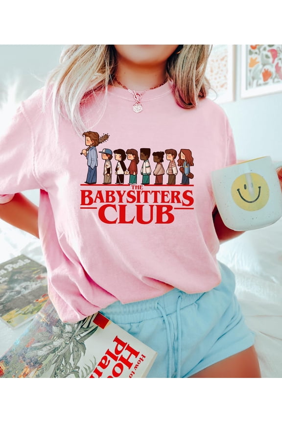 Retro Babysitting Club Parody Graphic T-Shirt – 80s Sci-Fi Pop Culture Mashup Comfort Tee