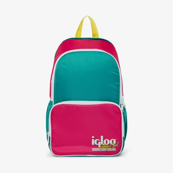 Igloo 20 can Retro Backpack Water Cooler, Pink and Jade Green