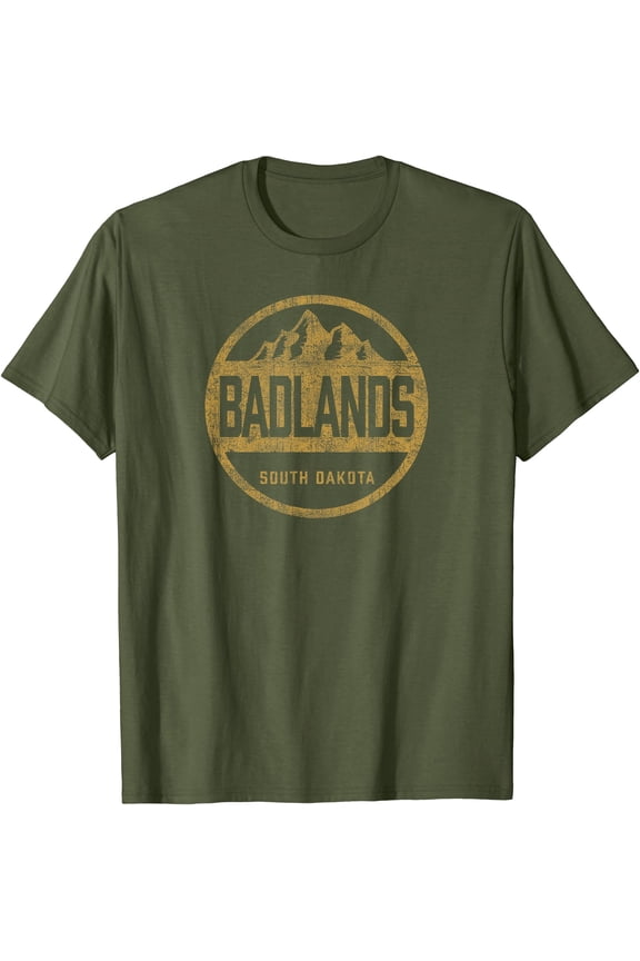 Retro Badlands South Dakota National Park Women Men Hiking T-Shirt