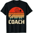 thumbnail image 1 of Retro Badminton Racket Shuttlecock Badminton Coach Gift T-Shirt, 1 of 4